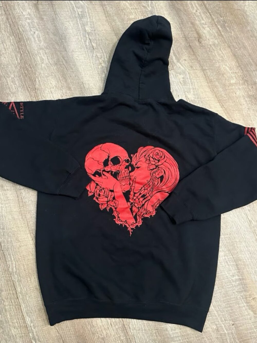 Grunt Style Until Death Hoodie M Black Red Skull Rose Retired 1776 Patriotic USA